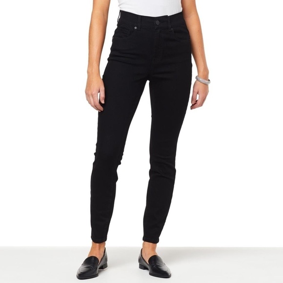 DG2 by Diane Gilman Denim - DG2 Size 8 Tall Ankle Cropped Slim Jeans High Rise Black Stretch By Diane Gilman